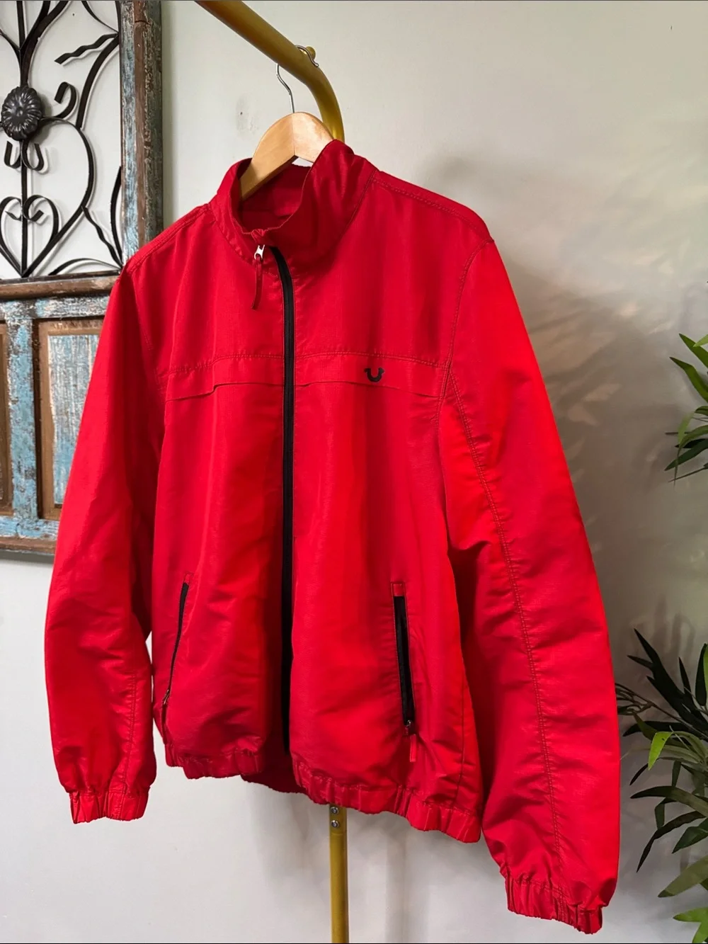 True Religion Men’s Red Windbreaker Jacket